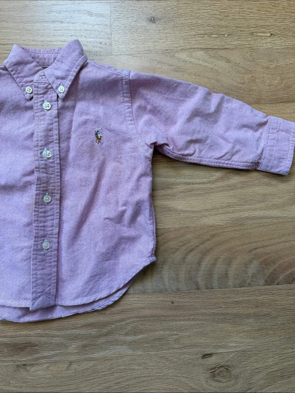 Ralph Lauren Boys Pink Oxford Button-Down Shirt sz 12 mos